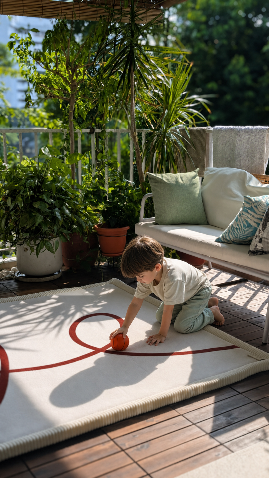 Playmat among the plants